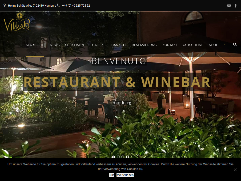 Website von Villari Restaurant GmbH in Hamburg
