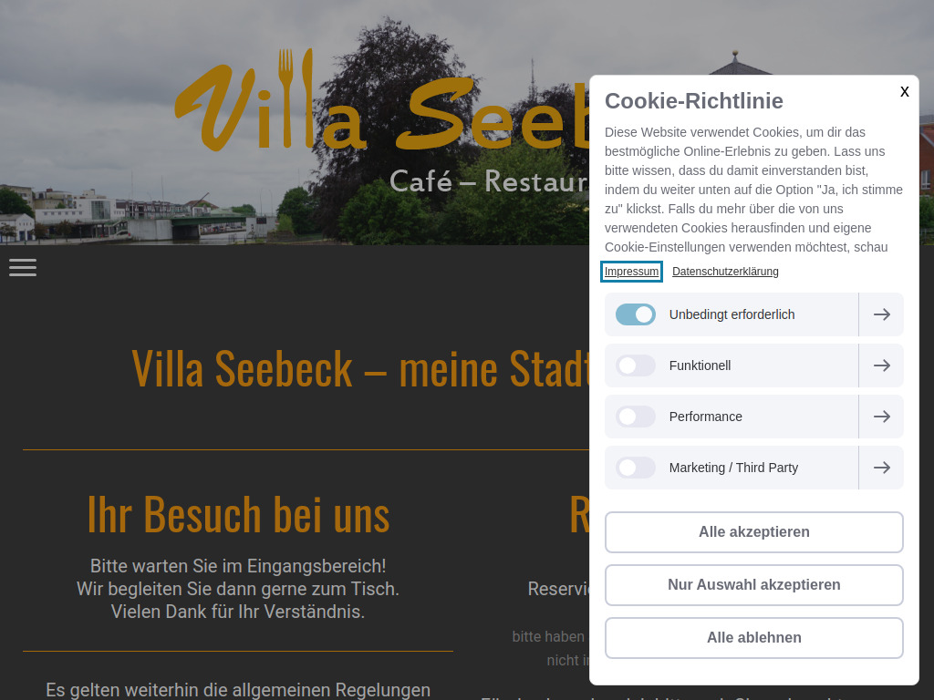 Website von Kretschmer Speisen- und Getränke GmbH & Co. KG in Bremerhaven