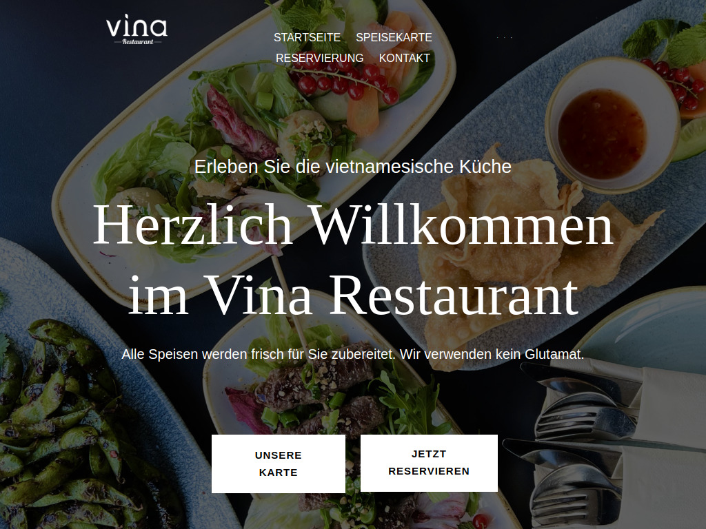 Website von Vina Restaurant in Wilhelmshaven