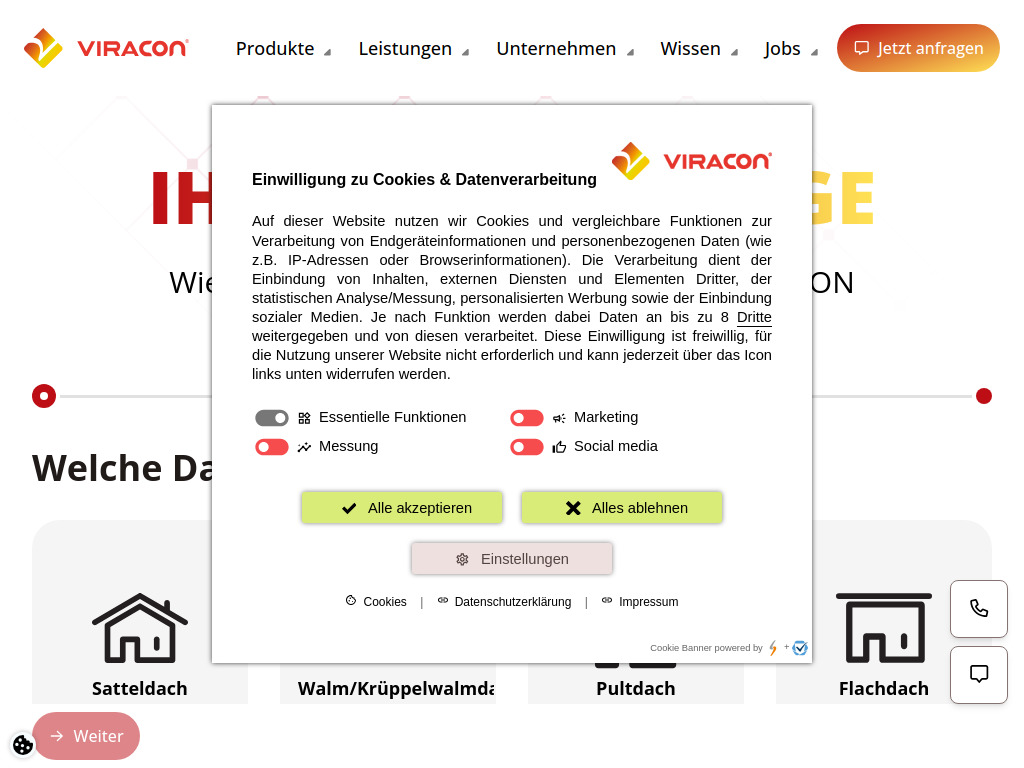 Website von VIRACON AG in Creußen