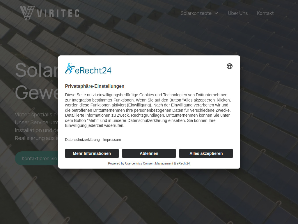 Website von VIRITEC GmbH in Mülheim an der Ruhr