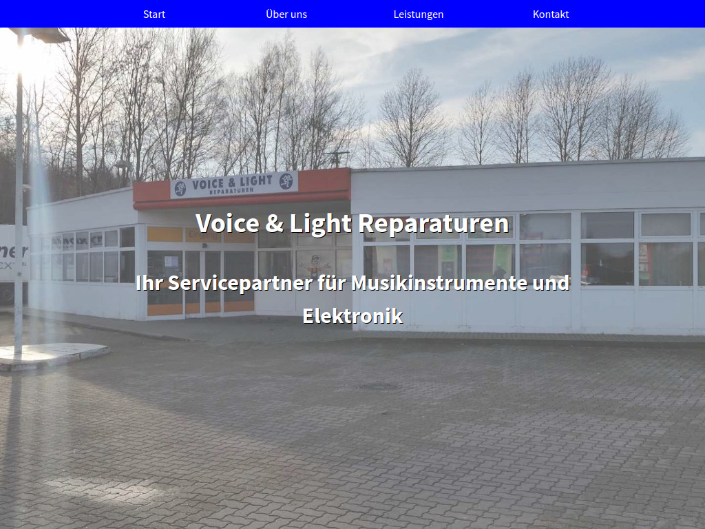 Website von Voice & Light Reparaturen in Neubrandenburg