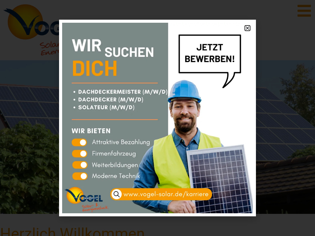 Website von Vogel Solar- & Energietechnik GmbH in Karlsbad