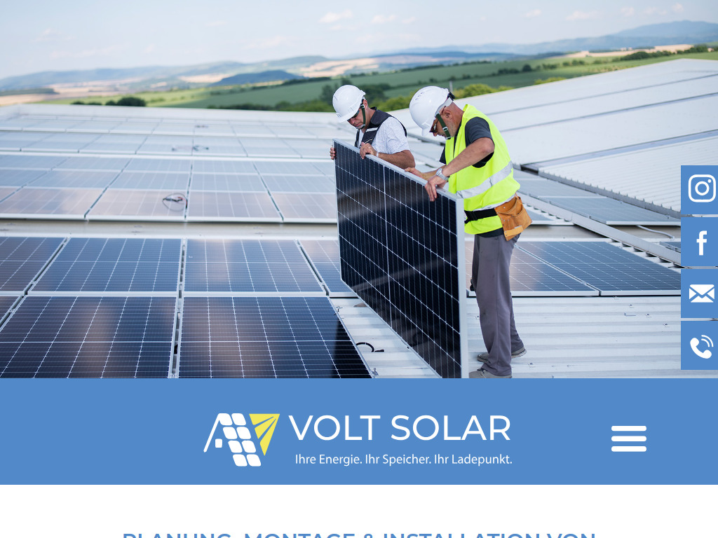 Website von VOLT SOLAR GmbH in Kloster Lehnin