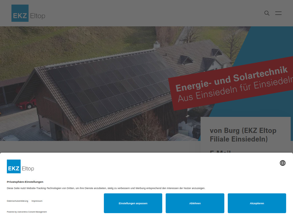 Website von von burg • Energie- und Solartechnik in Einsiedeln