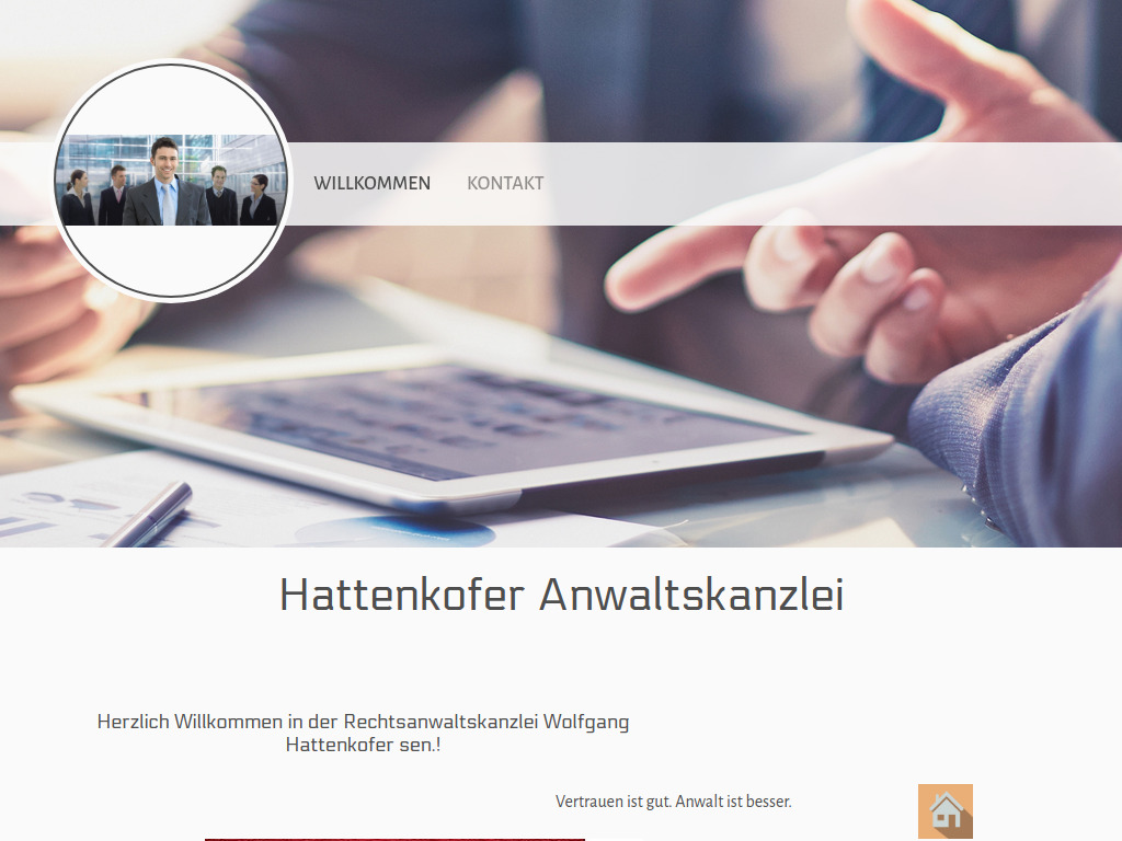 Website von Hattenkofer Anwaltskanzlei Wolfgang Hattenkofer sen. in Halstenbek