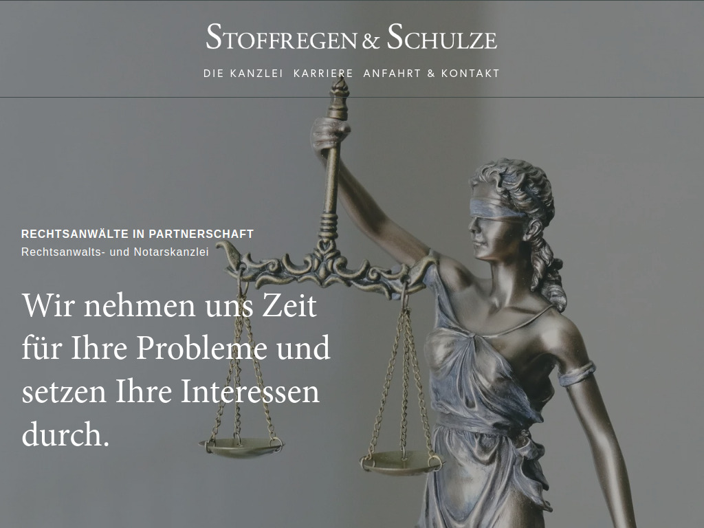 Website von Stoffregen & Schulze Rechtsanwälte in Partnerschaft in Georgsmarienhütte