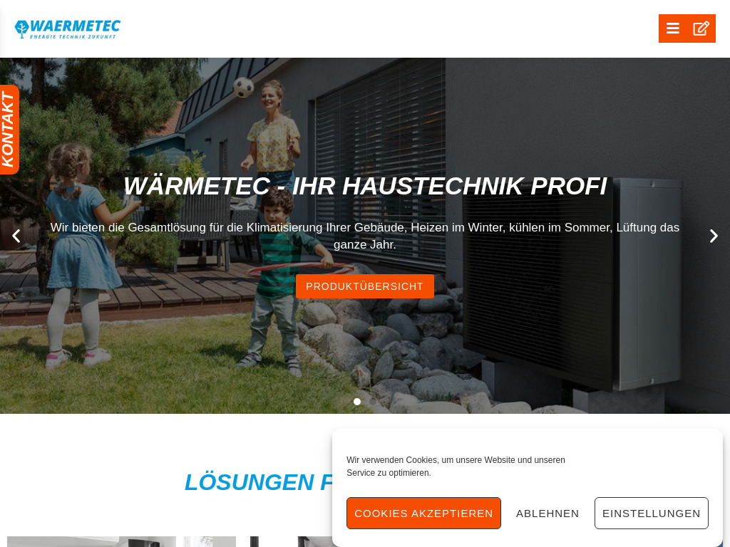 Website von Waermetec GmbH in Coswig