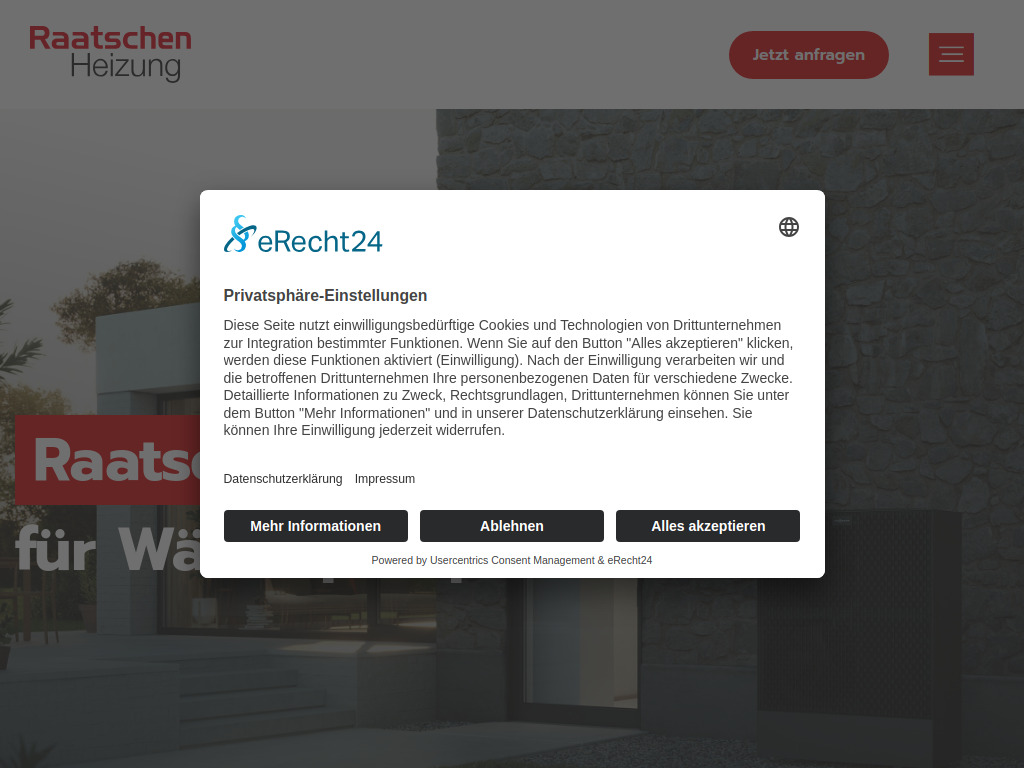 Website von Raatschen GmbH & Co. KG in Kamp-Lintfort