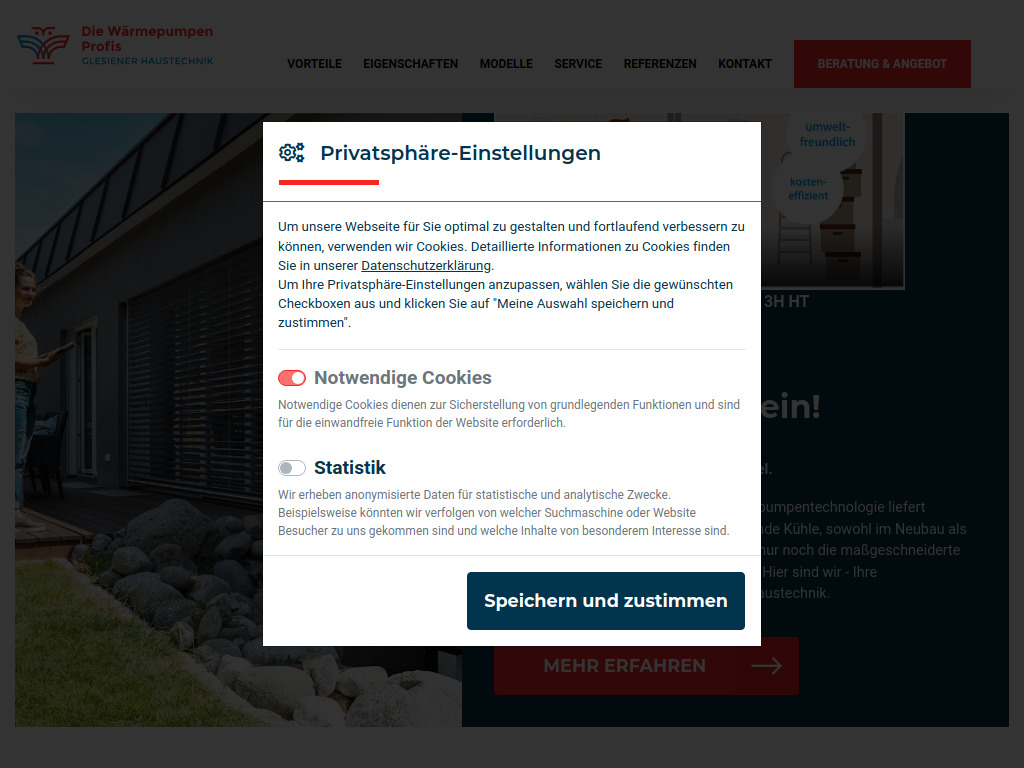 Website von Die Wärmepumpenprofis im Raum Halle / Leipzig