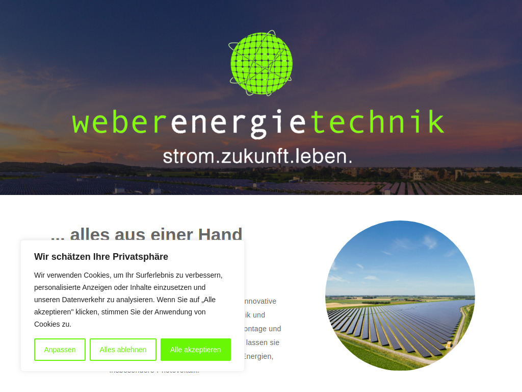 Website von Weber Energietechnik GmbH in Dötlingen