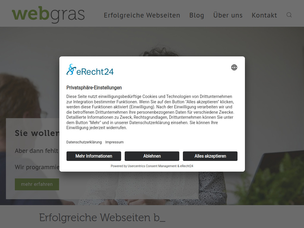 Website von webgras e.U. in Klosterneuburg