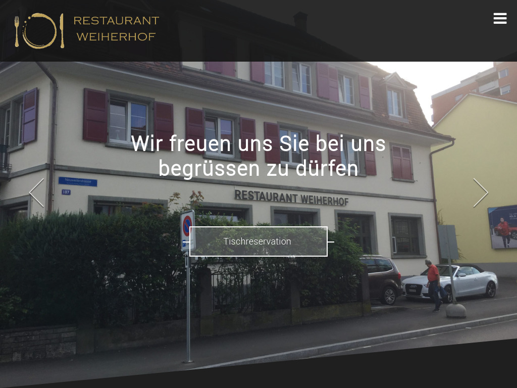 Website von Restaurant Weiherhof in Basel