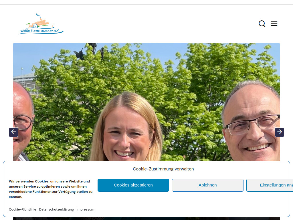 Website von Weiße Flotte Dresden e.V. in Dresden