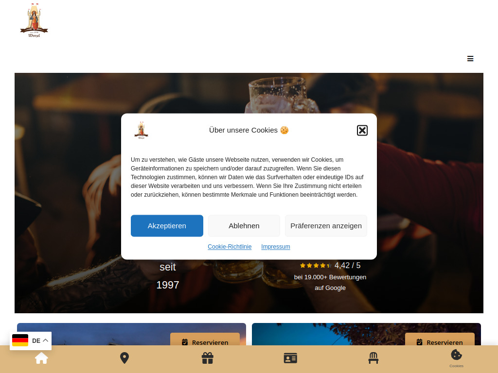 Website von Wenzel Gastronomie GmbH in Dresden