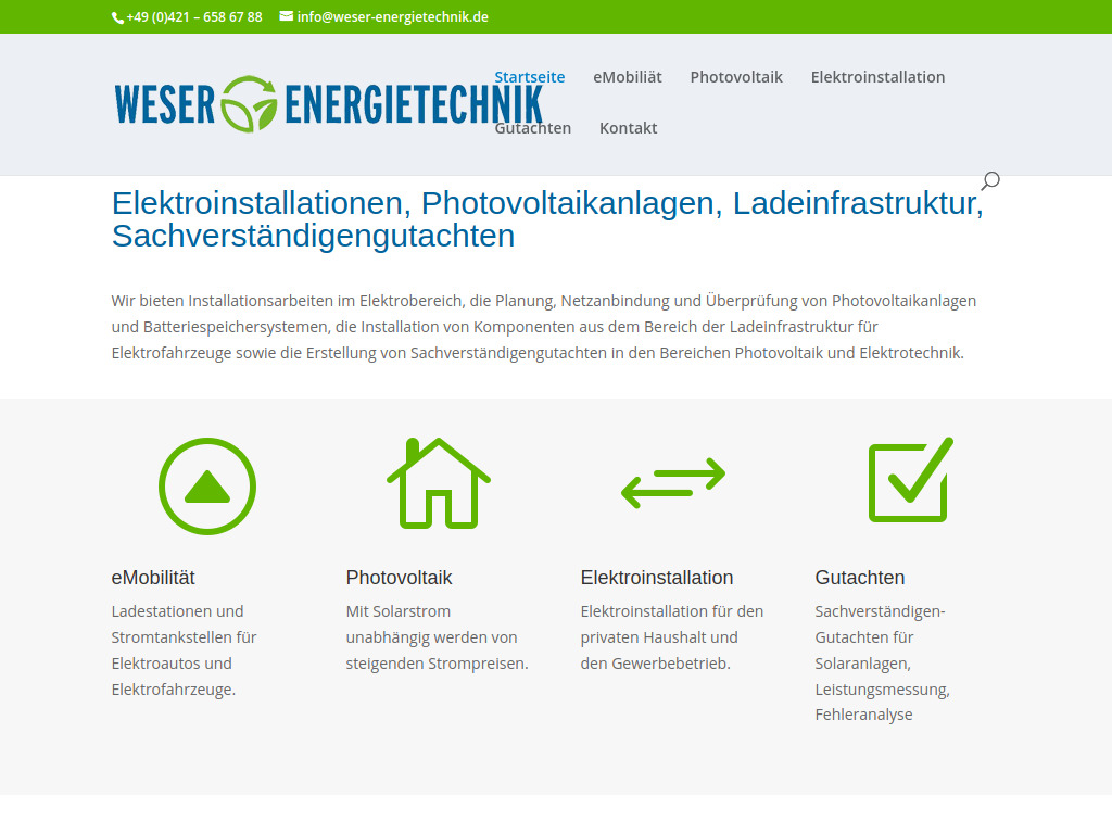 Website von Weser Energietechnik GmbH in Bremen