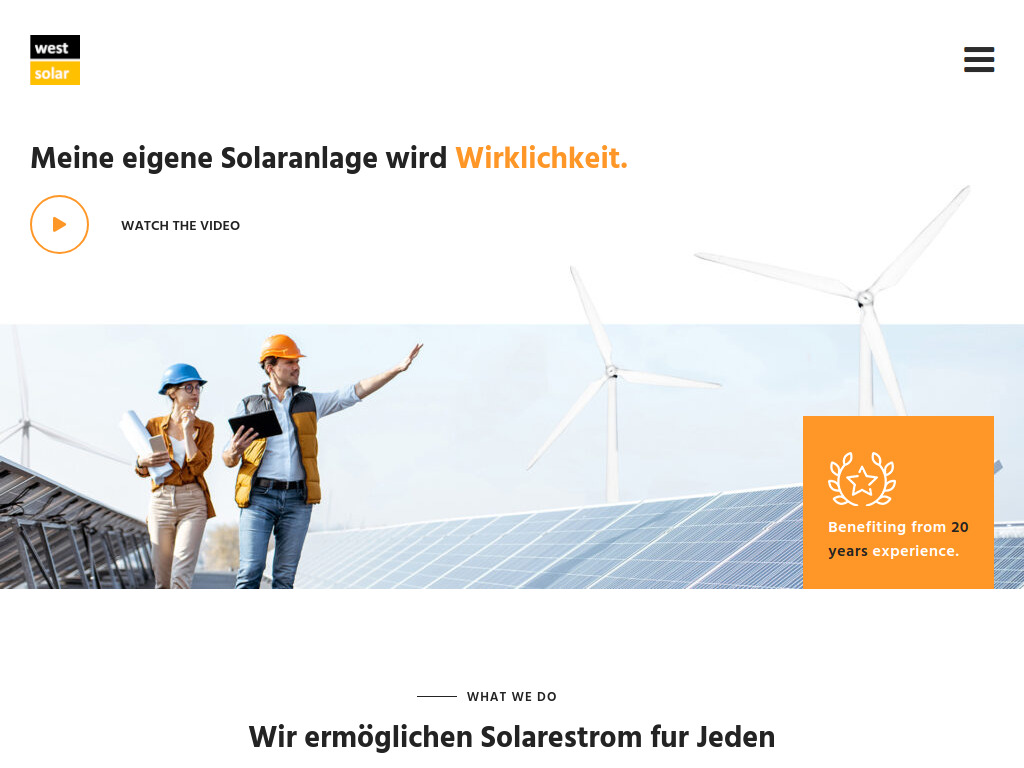 Website von West Solar
