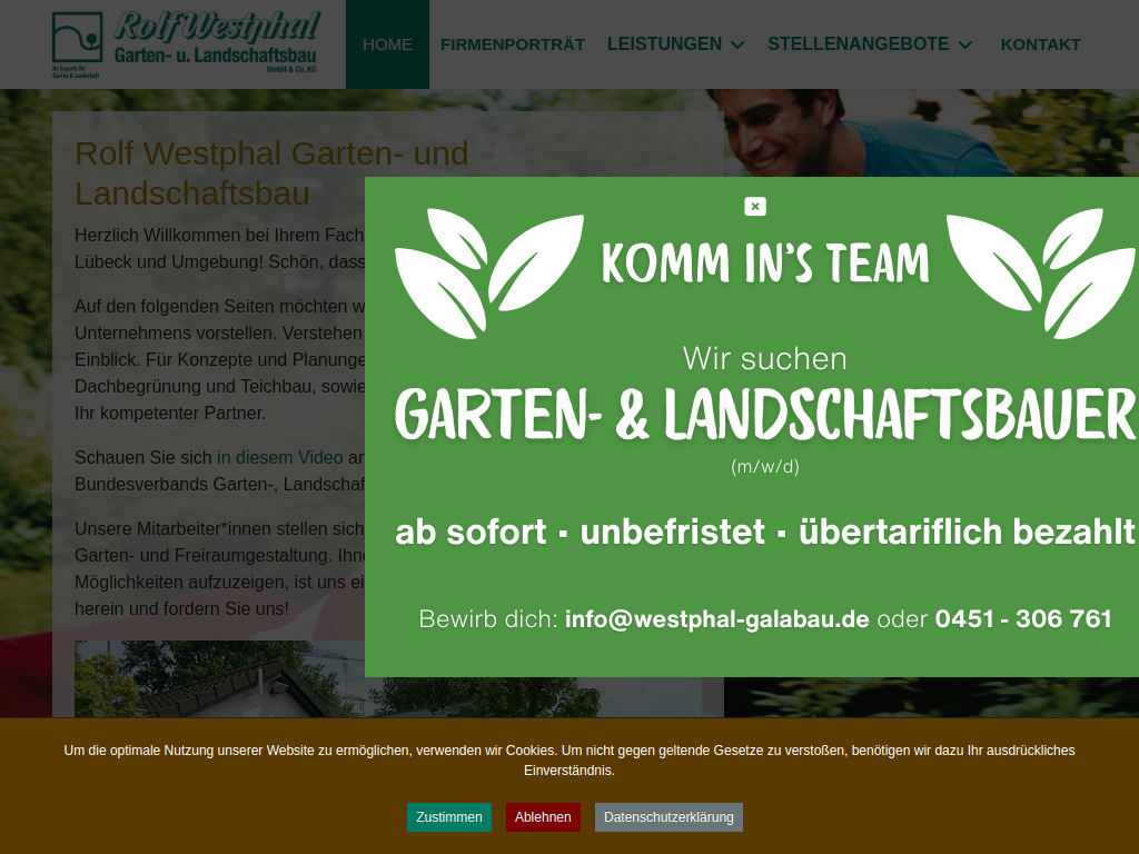 Website von Rolf Westphal Garten- und Landschaftsbau GmbH & Co.KG in Lübeck