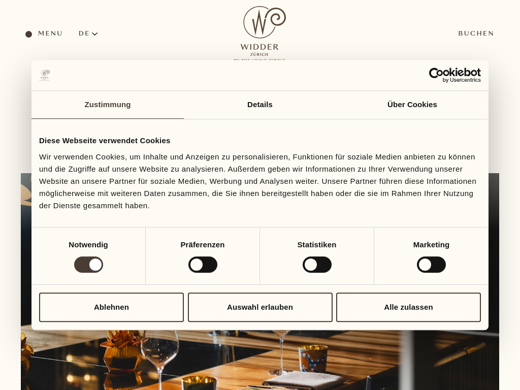 Website von Widder Restaurant - Widder Hotel - Zurich’s Luxury Hideaway in Zürich