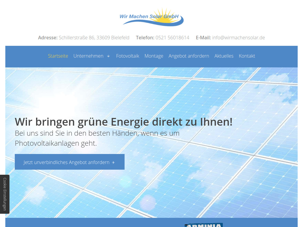 Website von Wirmachensolar GmbH in Bielefeld