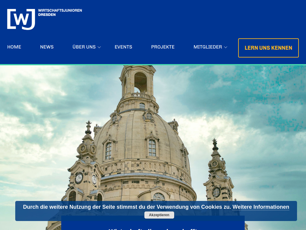 Website von Wirtschaftsjunioren Dresden e.V.