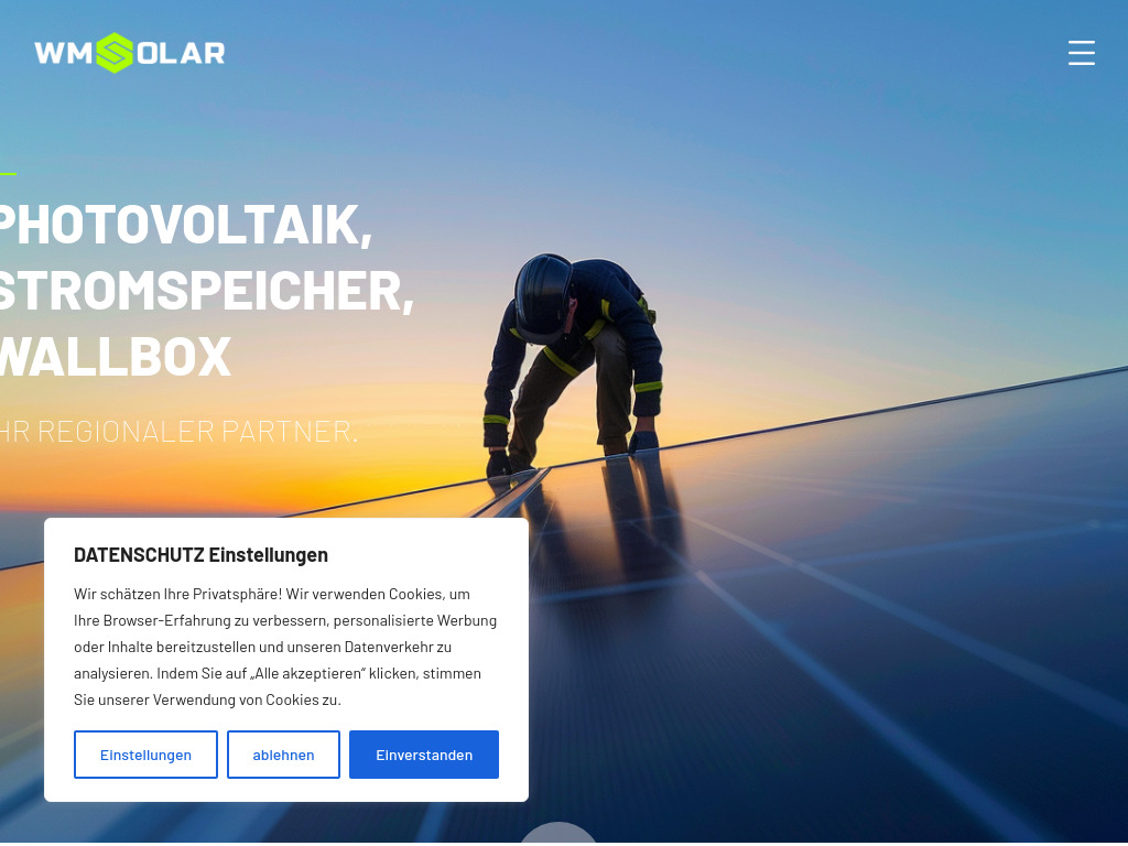 Website von WM-Solar in Waldkraiburg