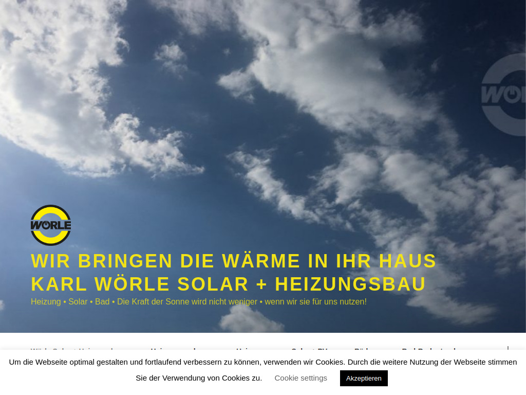 Website von Karl Wörle Solar + Heizungsbau eK in Erkheim