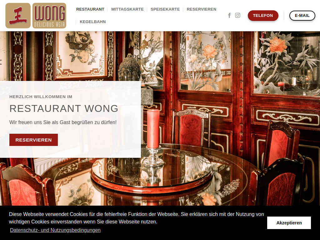 Website von Wong Delicious Asia GmbH in Hamburg