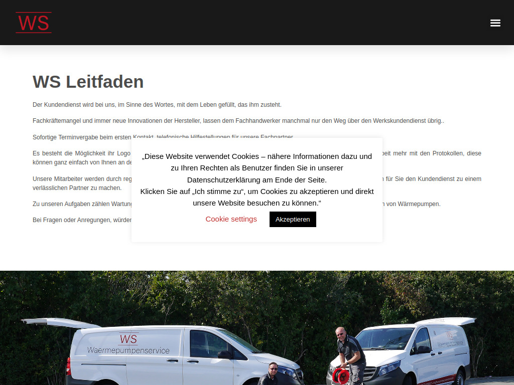 Website von WS Waermepumpenservice GmbH in Bad Lippspringe