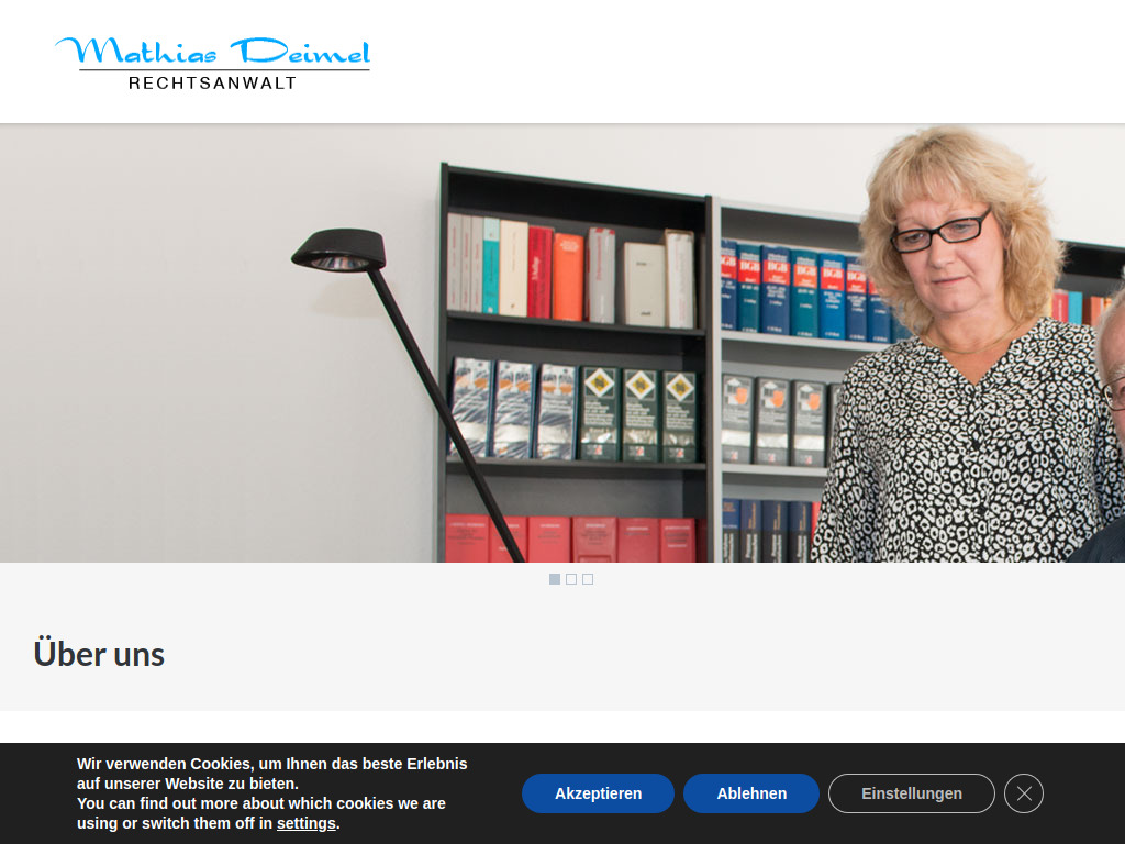 Website von Rechtsanwalt Mathias Deimel in Fröndenberg