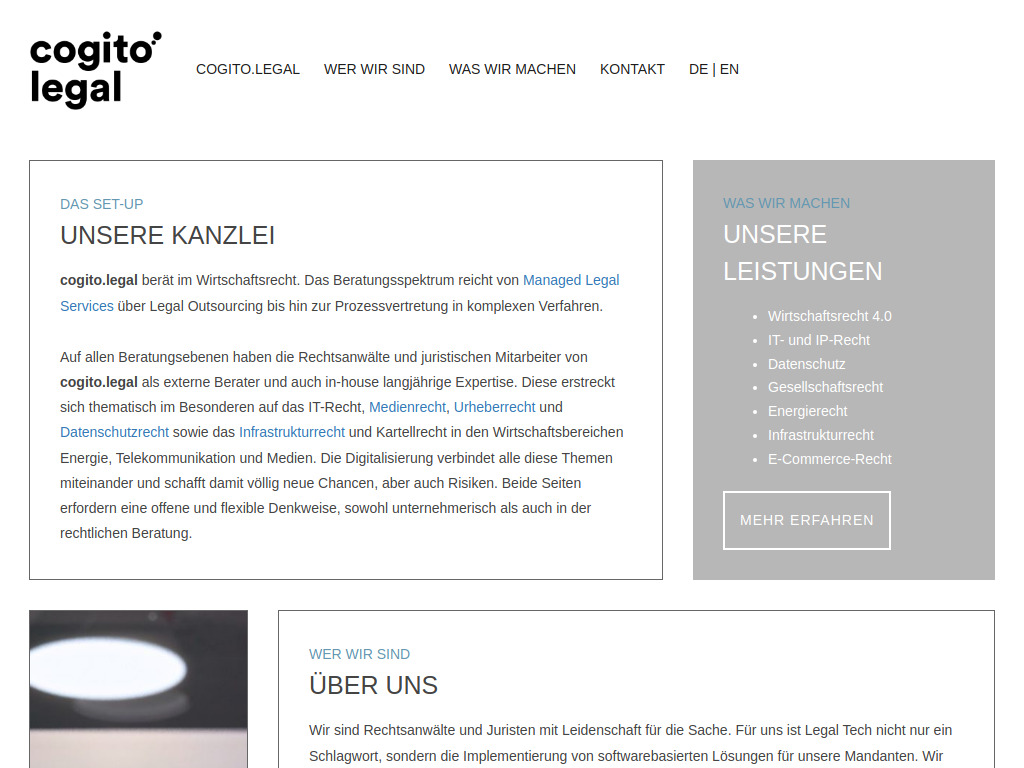 Website von cogito.legal AG in Hamburg