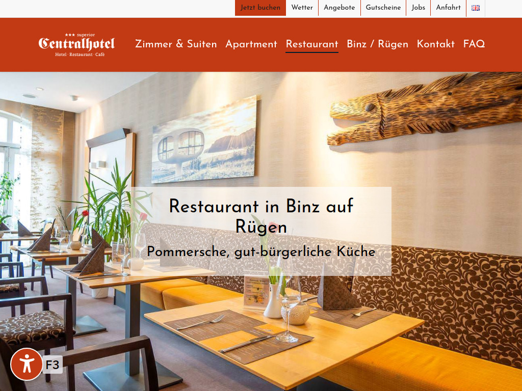 Website von Centralhotel Binz GmbH in Ostseebad Binz