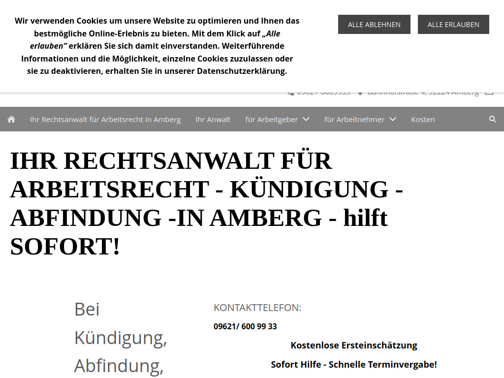 Website von Rechtsanwaltskanzlei Stephan J. Meier in Amberg