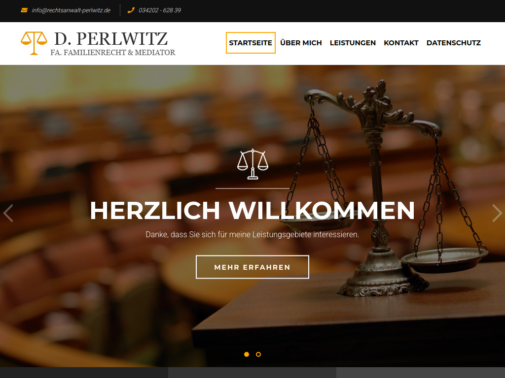 Website von Rechtsanwältin Perlwitz in Delitzsch
