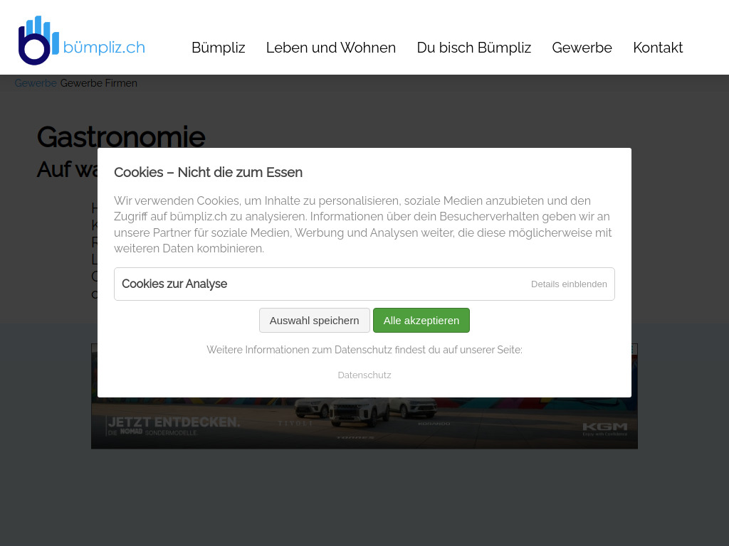 Website von Gastronomie - Bümpliz