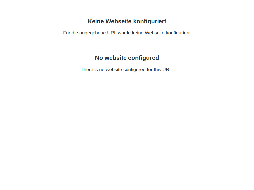 Website von Keine Webseite konfiguriert