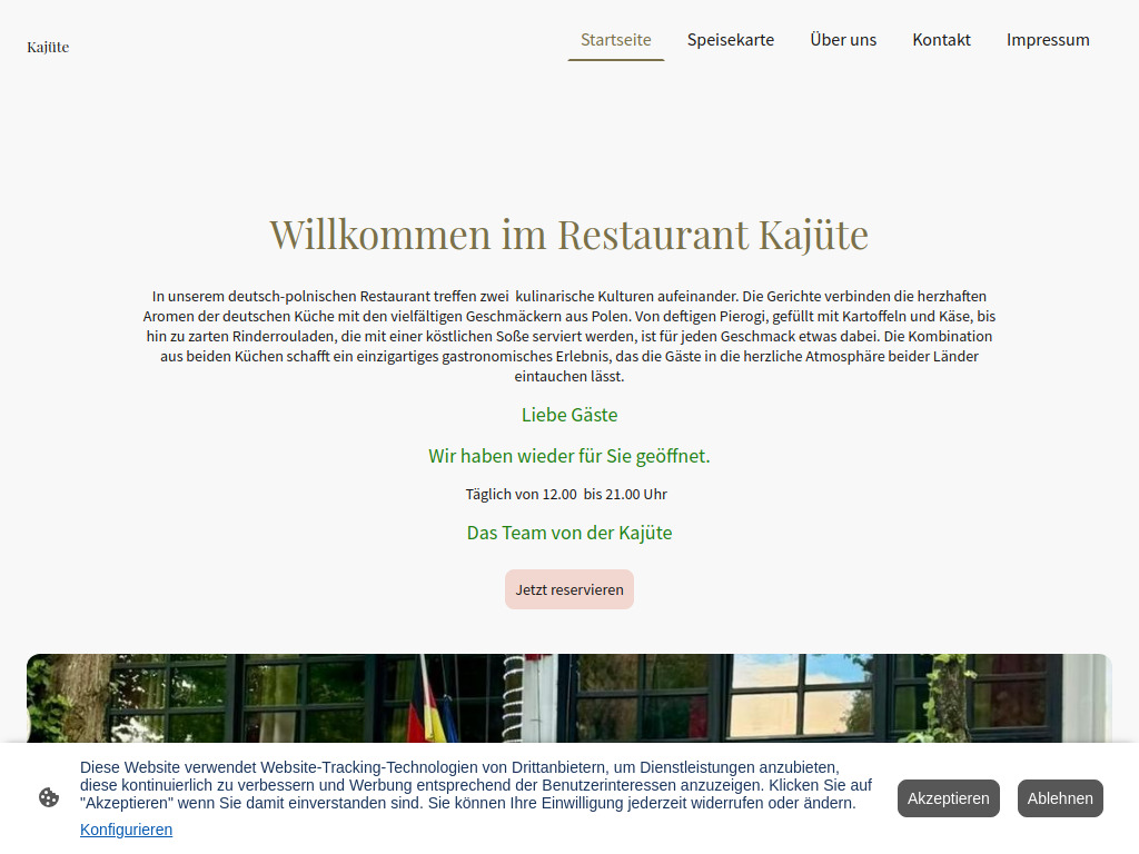 Website von Kajüte in Fehmarn