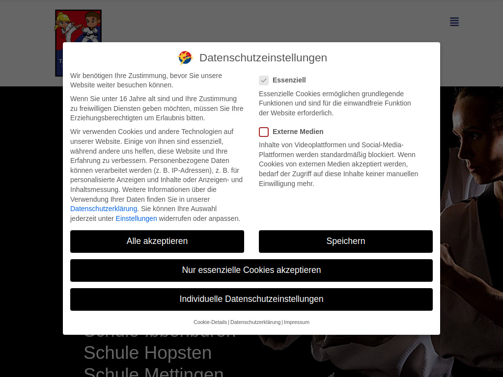 Website von Song's Taekwon-Do Schule in Ibbenbüren
