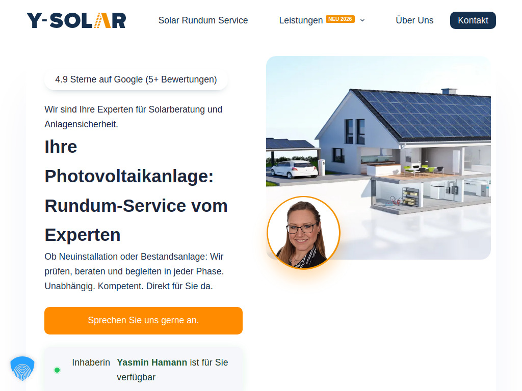 Website von Y-SOLAR in Berlin