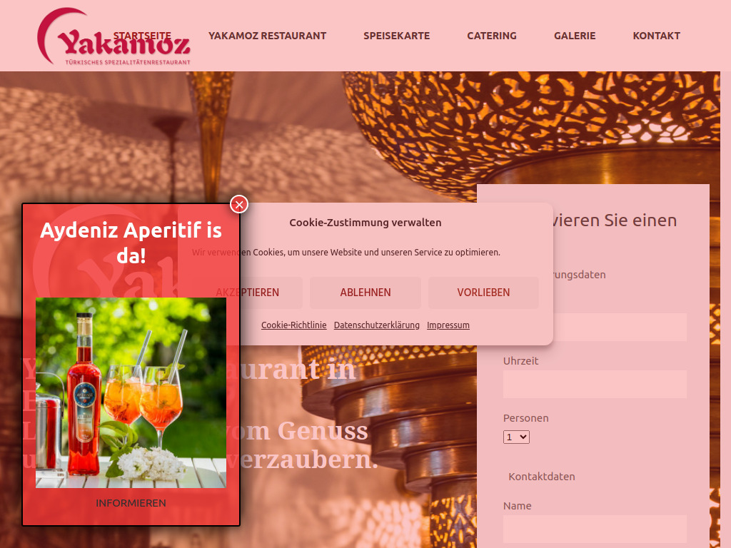 Website von Yakamoz Restaurant in Eschweiler