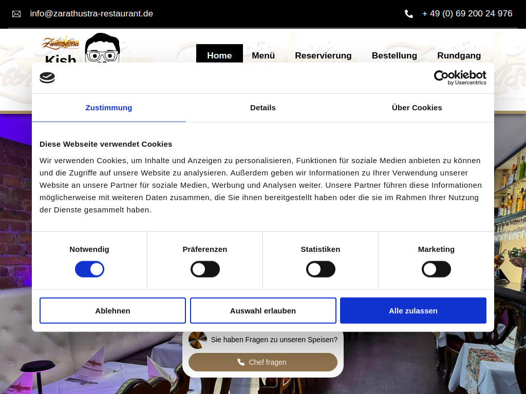 Website von Zarathustra GmbH in Frankfurt am Main
