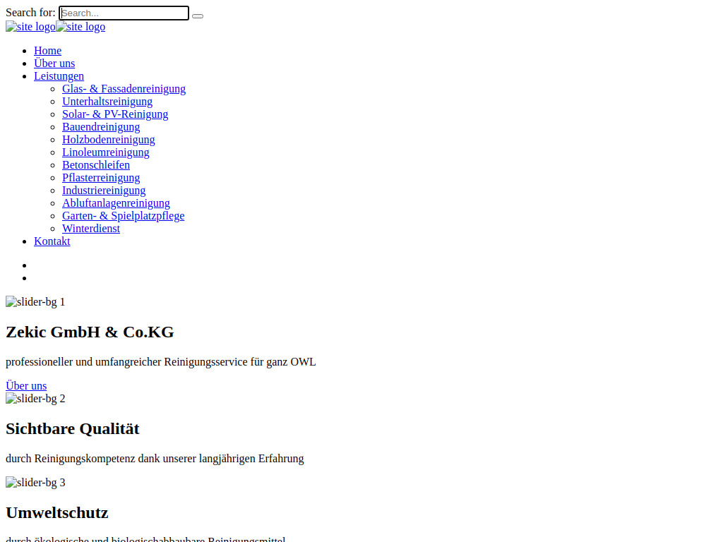 Website von Zekic GmbH & Co. KG in Bad Driburg