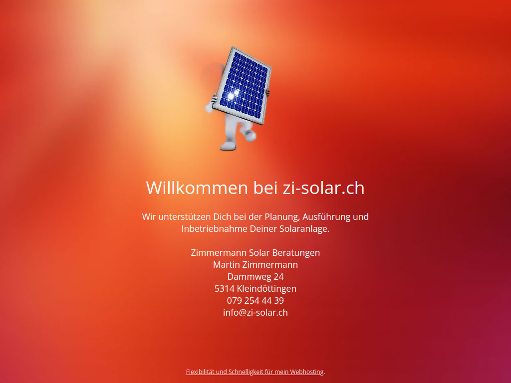 Website von Zimmermann Solar Beratungen in Kleindöttingen
