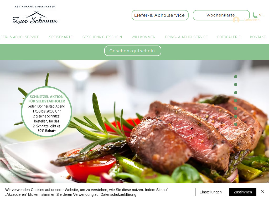 Website von Restaurant & Biergarten Zur Scheune in Groß-Gerau