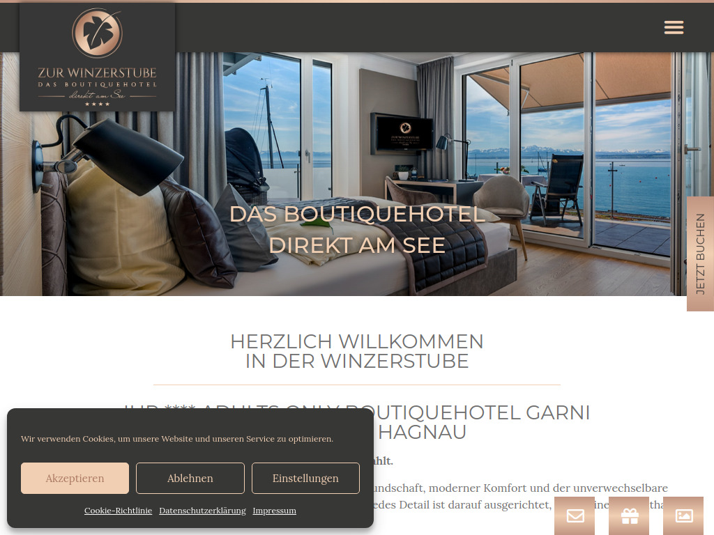 Website von Zur Winzerstube - Das Hotel direkt am Bodensee in Hagnau in Hagnau